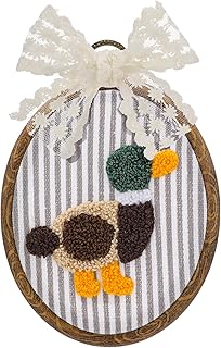 Blulu Vintage Mallard Duck Decor Duck Nursery Decor Framed Wall Art with Bow Rustic Cottagecore Hunting Decorations Farmhouse Hanging Artwork for Bedroom