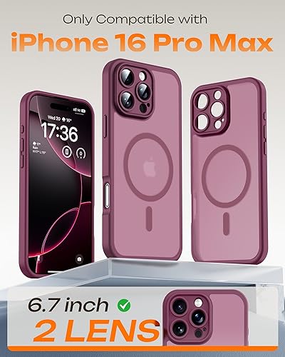 Miniatura 369 de TOCOL Funda magnética para iPhone 15 Pro Max, protección completa mejorada de la cámara, compatible con Magsafe, protección contra caídas, funda