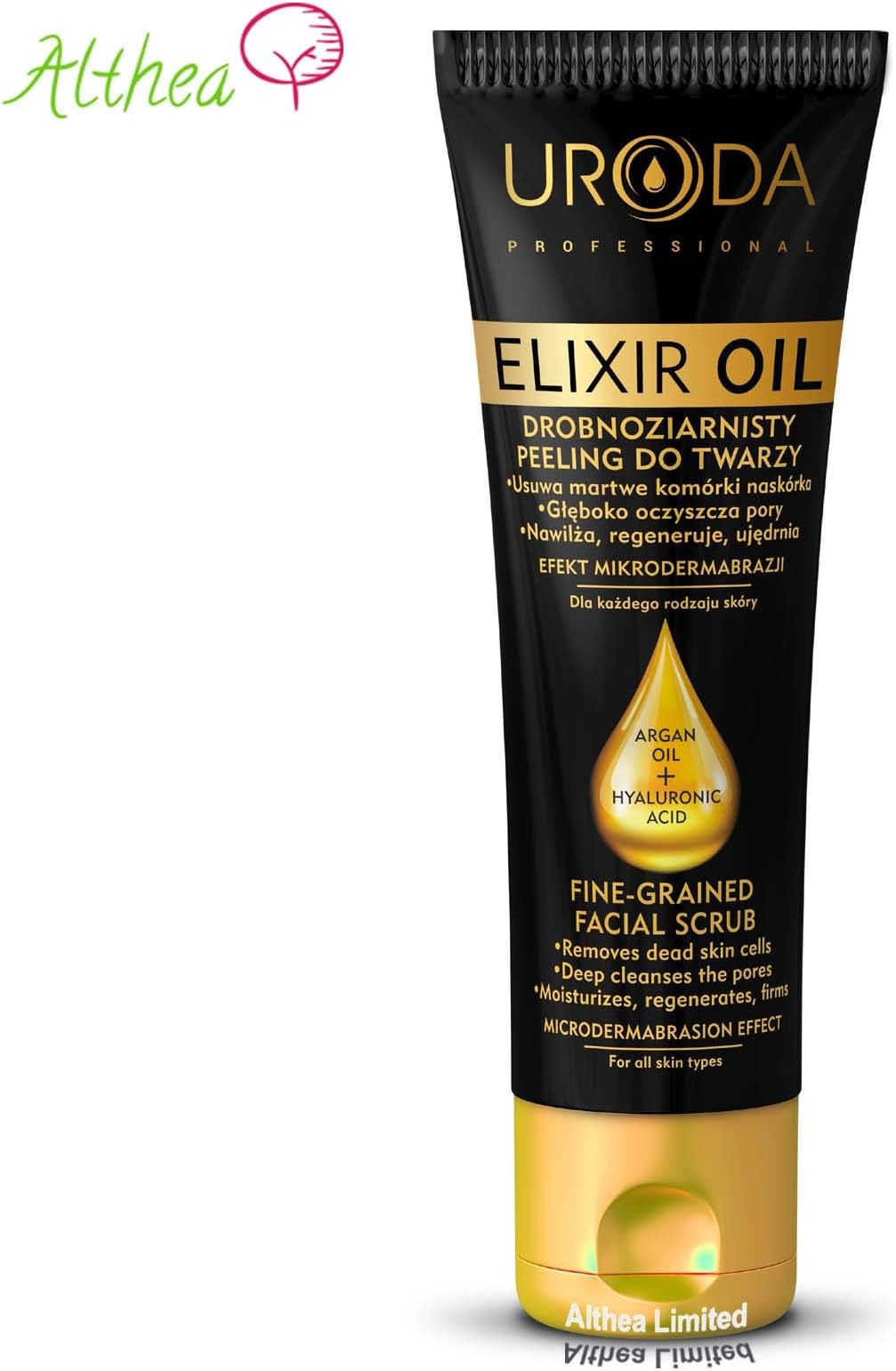 Uroda Beauty Elixir Oil Anti Wrinkle Face Series Intensive Rebuilding Instant Lifting with Argan Oil & Hyaluronic Acid (Face Scrub)