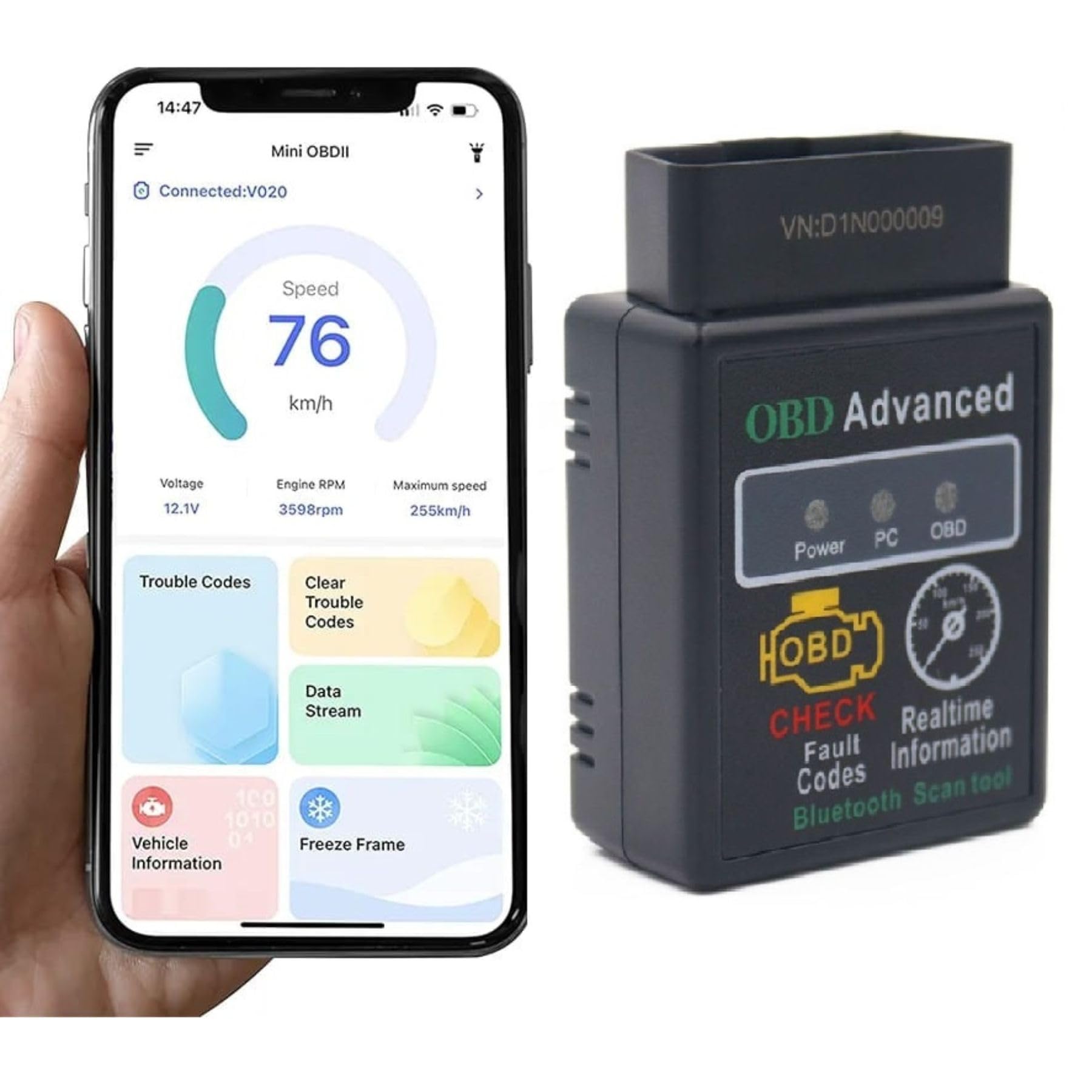 DPRO® New & Advanced OBD Bluetooth Auto Scanner OBDII 2 Car ELM 327 Diagnostic Tool Scanner Interface Supports All OBD2 Protocols of Indian Cars Bike Easy ECU Connection BS6-image-24
