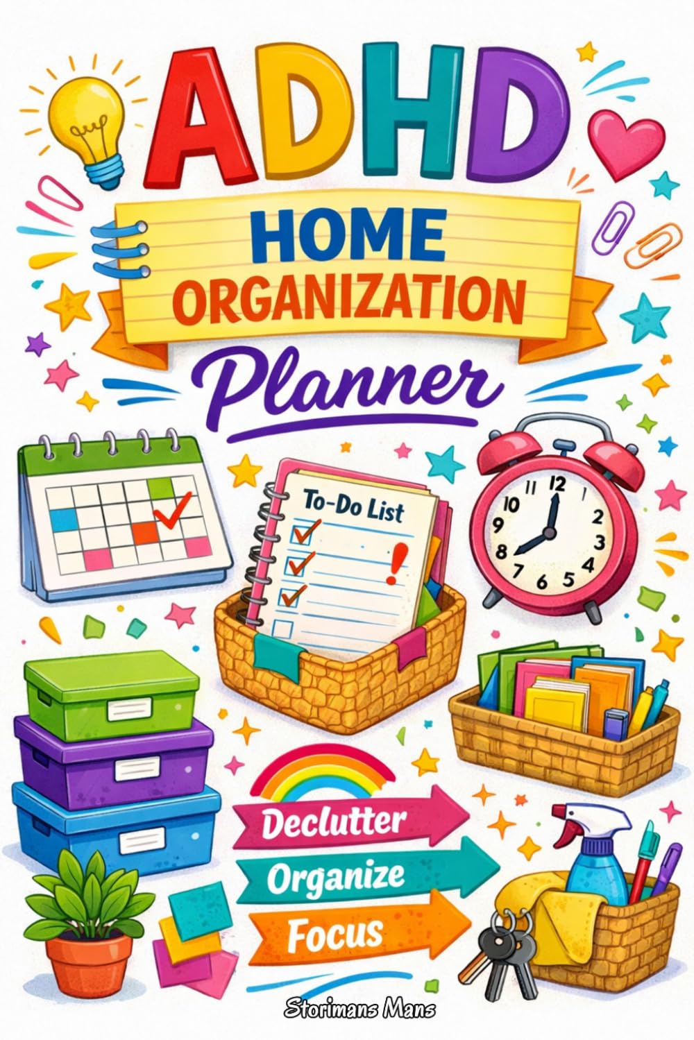 ADHD Home Organization Planner: A Simple, Overwhelm-Free Guide to Decluttering and Managing Daily Routines