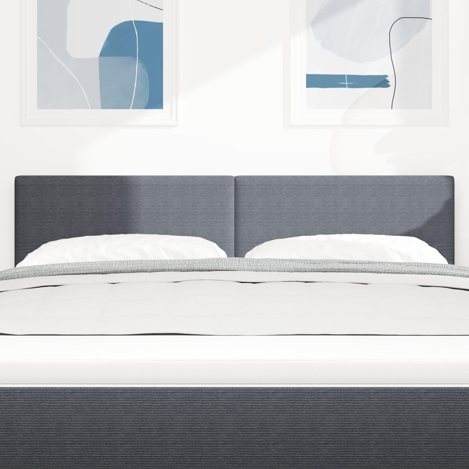 Brokky 3338030 Testiera LED Design Semplice Grigio Scuro 80 cm Tessuto Corduroy di Testata in Legno,Testata Letto Matrimoniale Muebles Dormitorio Spalliera Letto Testiere per Letto Matrimoniale