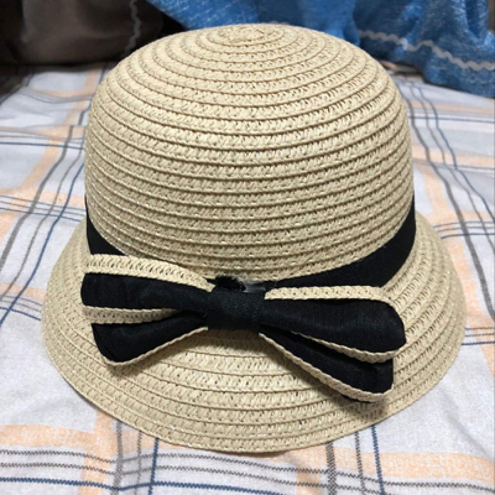 JOYKK Kinderen strohoed zomer strand jazz panama trilby fedora hoed gangsterpet buiten ademende hoeden meisjes jongens zonnehoed - B # wit