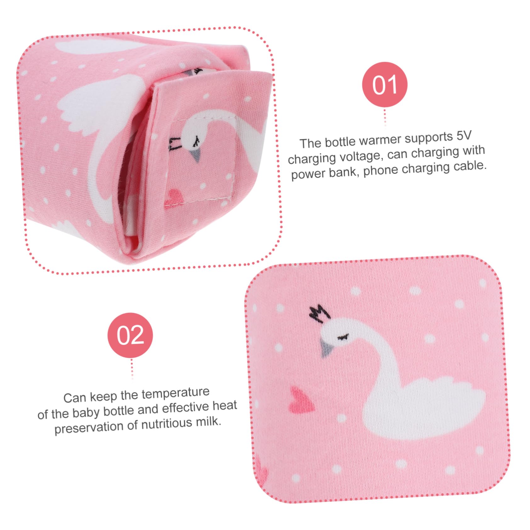 SUPVOX 3 Pezzi Copertura Isolante Scalda Biberon Tenere La Borsa Caldo Borsa Per Biberon Mantenere Caldo Il Latte Per Bottiglia Isolante Termico Rosa Cotone