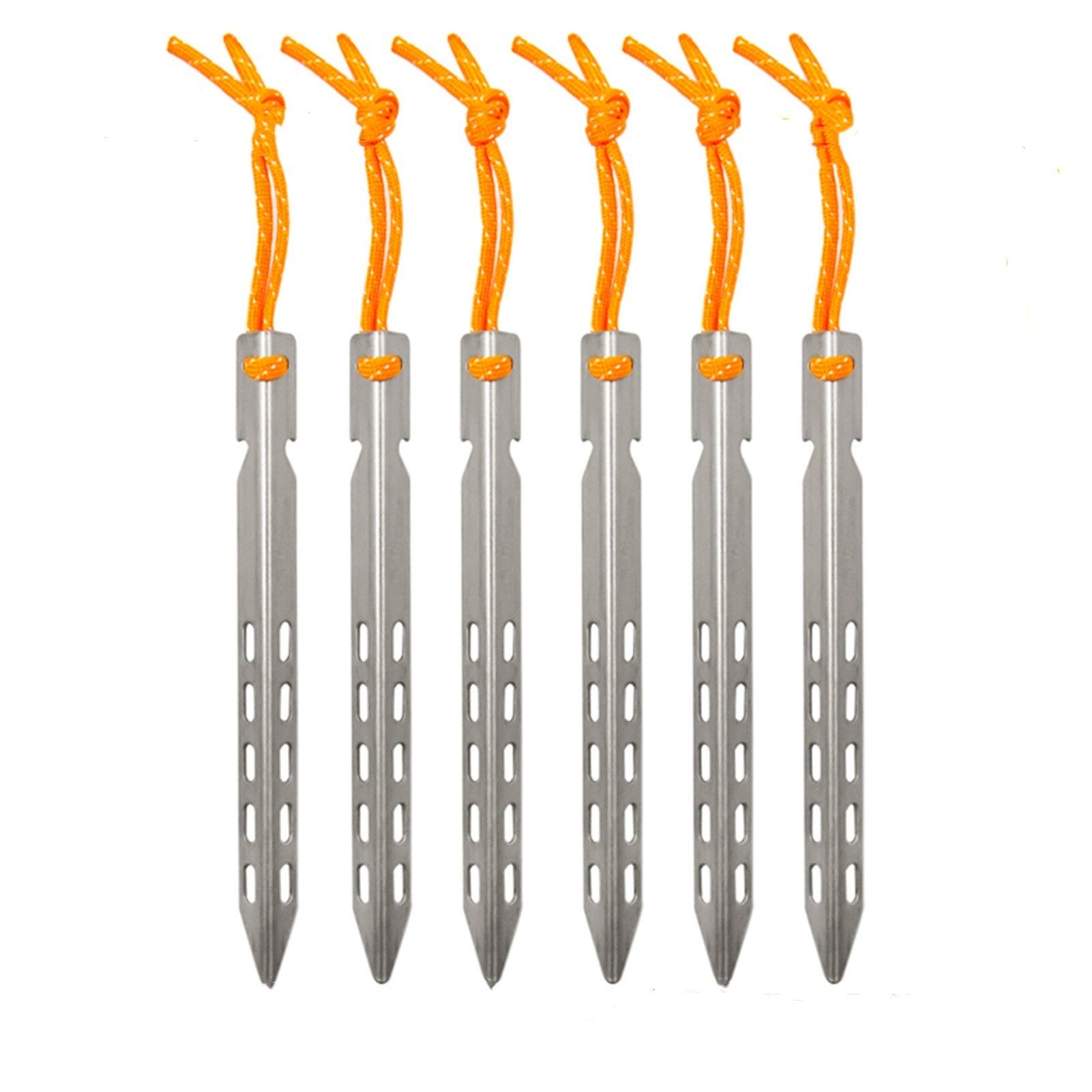 Robust und langlebig, 6/8/10/12 Stück, Titan-Zeltheringe, V-Form, Titan-Spikes, winddicht, für Outdoor, Camping, Titan, Zeltpfahl für Gartenarbeit, Wandern (6 Stück)