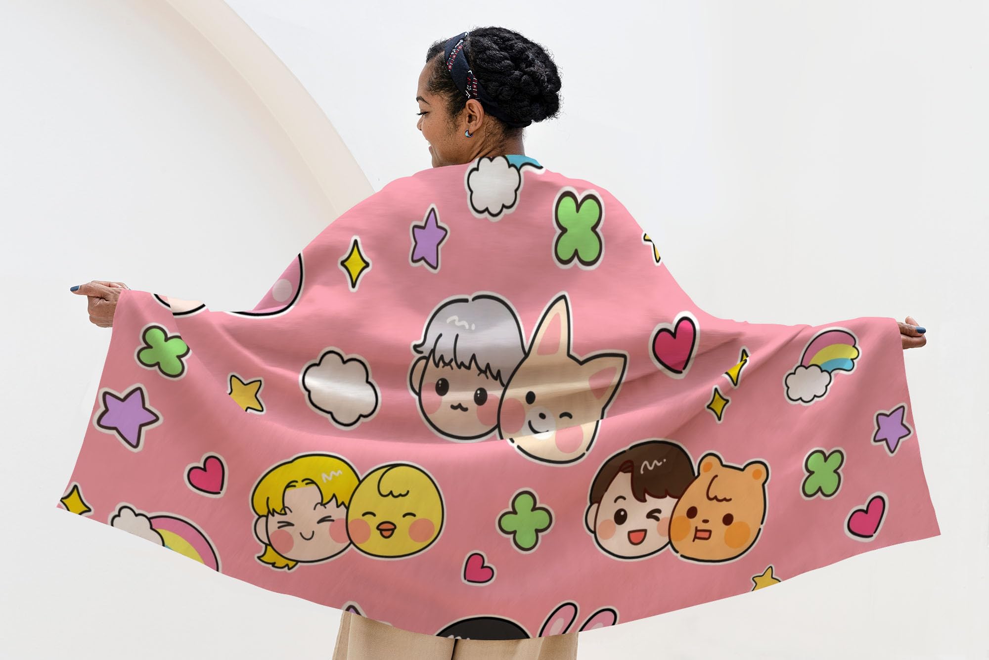 Amazon｜Allenjoy かわいい韓国音楽ピンクブランケット 57インチx50