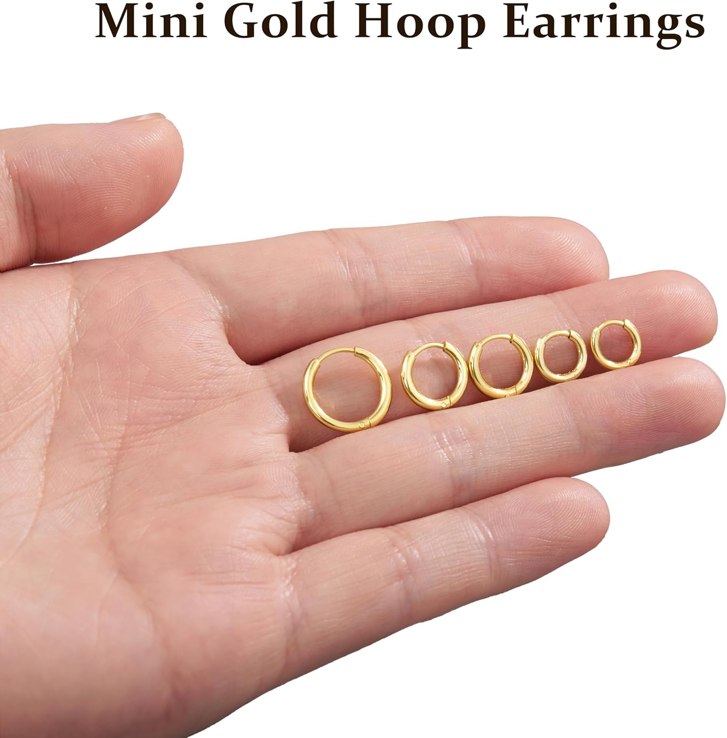 316L Surgical Stainless Steel Small Gold Silver Hoop Earrings for Women Men,Hypoallergenic Cartilage Helix Earrings for Sensitive Ears,Cute Conch Rook Tiny Huggie Hoops Earring Set for Multiple Piercing Jewelry Gift 6mm-12mm - Image 6