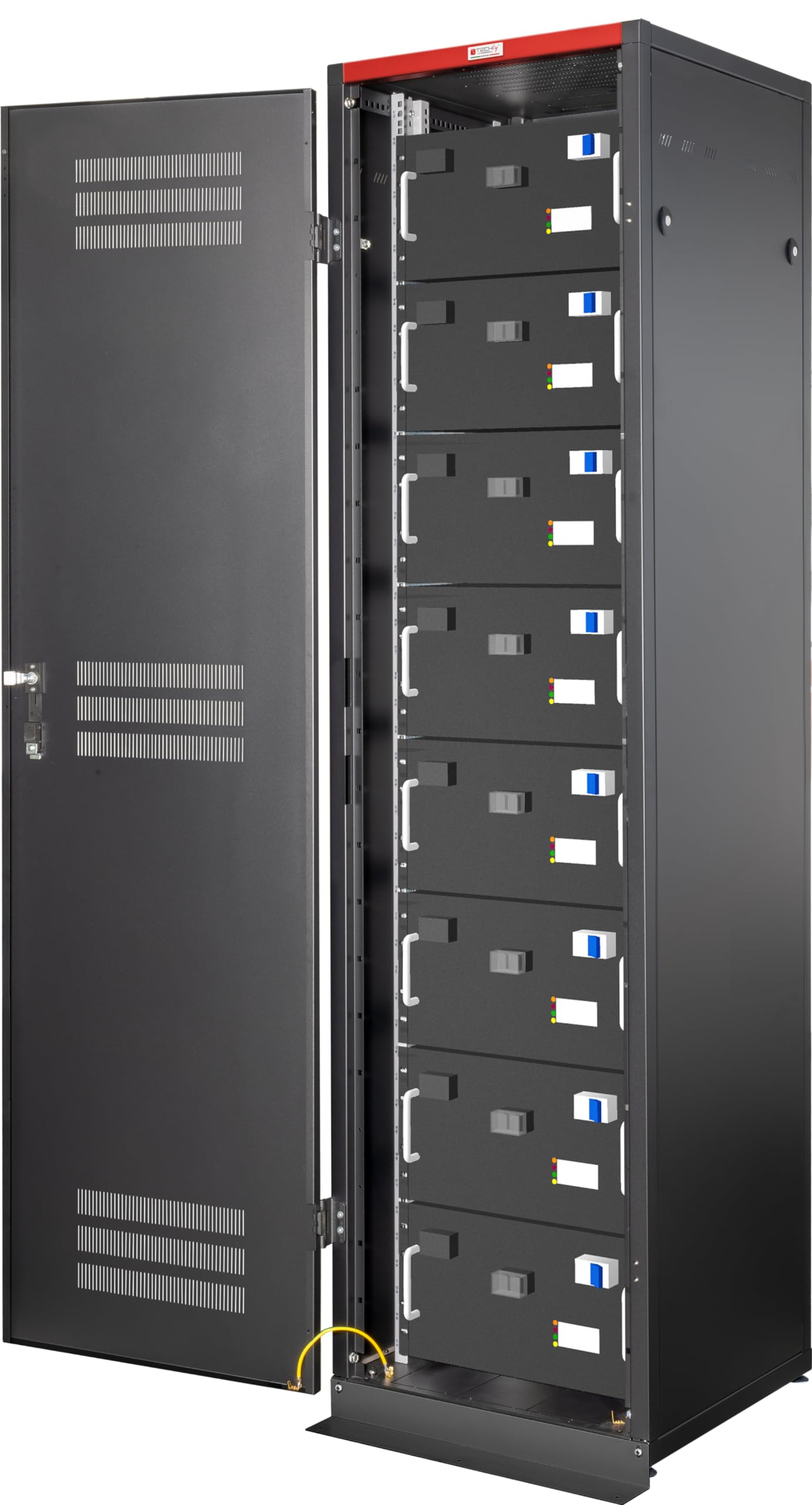 Techly Professional 369090 Armadio Rack 19" 600x600 20U per Batterie Fotovoltaico Nero Nero
