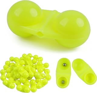 AGOOL Fishing Double Rattle Beads, 40pcs Catfish Rattles for Fishing Catfishing Rattles Catfish Rig Portable Plastic Fishing Beads Fishing Bells Accessory for Catfish Striper Bass Pompano
