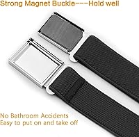 Vista 22 de JASGOOD Cinturón magnético ajustable para niños y niñas, cinturón elástico con hebilla magnética fácil para niñas de regreso a la escuela