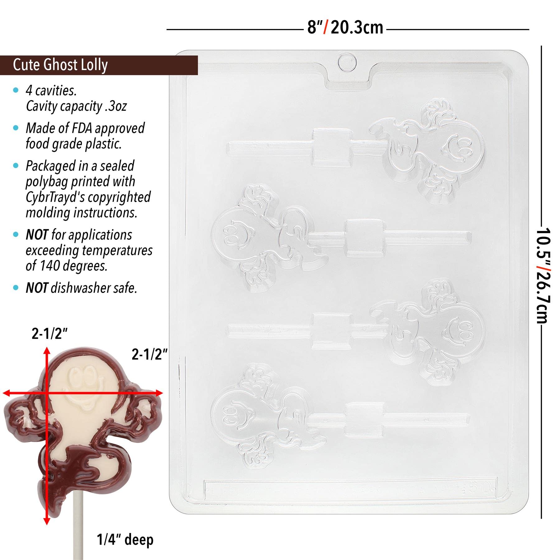 Cybrtrayd H050 Moule à bonbons fantôme pour Halloween