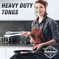 Vista 5 de Pinzas para Cocinar - Pinzas de Cocina Totalmente de Metal Resistentes al Calor 600 Grados Fahrenheit, Pinzas de Acero Inoxidable con Cierre, Para