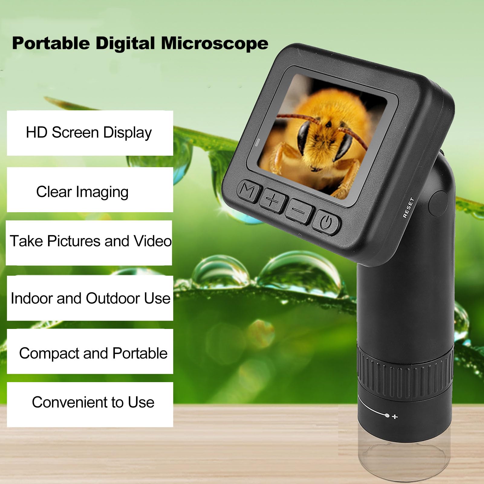 1000X Digital Microscope, 32MP 2 Inch IPS Screen USB Connect to PC Handheld Microscope with 8 Adjustable LEDs, for Jewelry, Plants with 32GB Memory Card Support