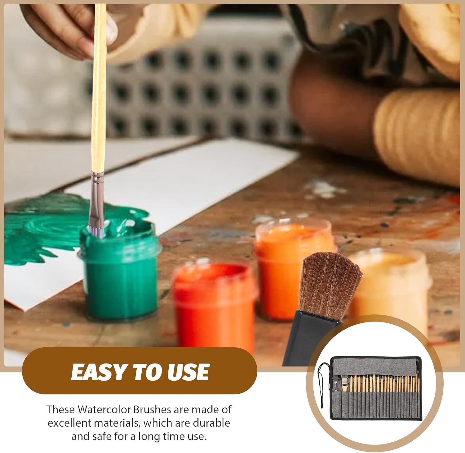 1 Set Artist Paint Brush Watercolor Brushes for Oil and Painting for Detail Work and Miniature Art Present for Artists