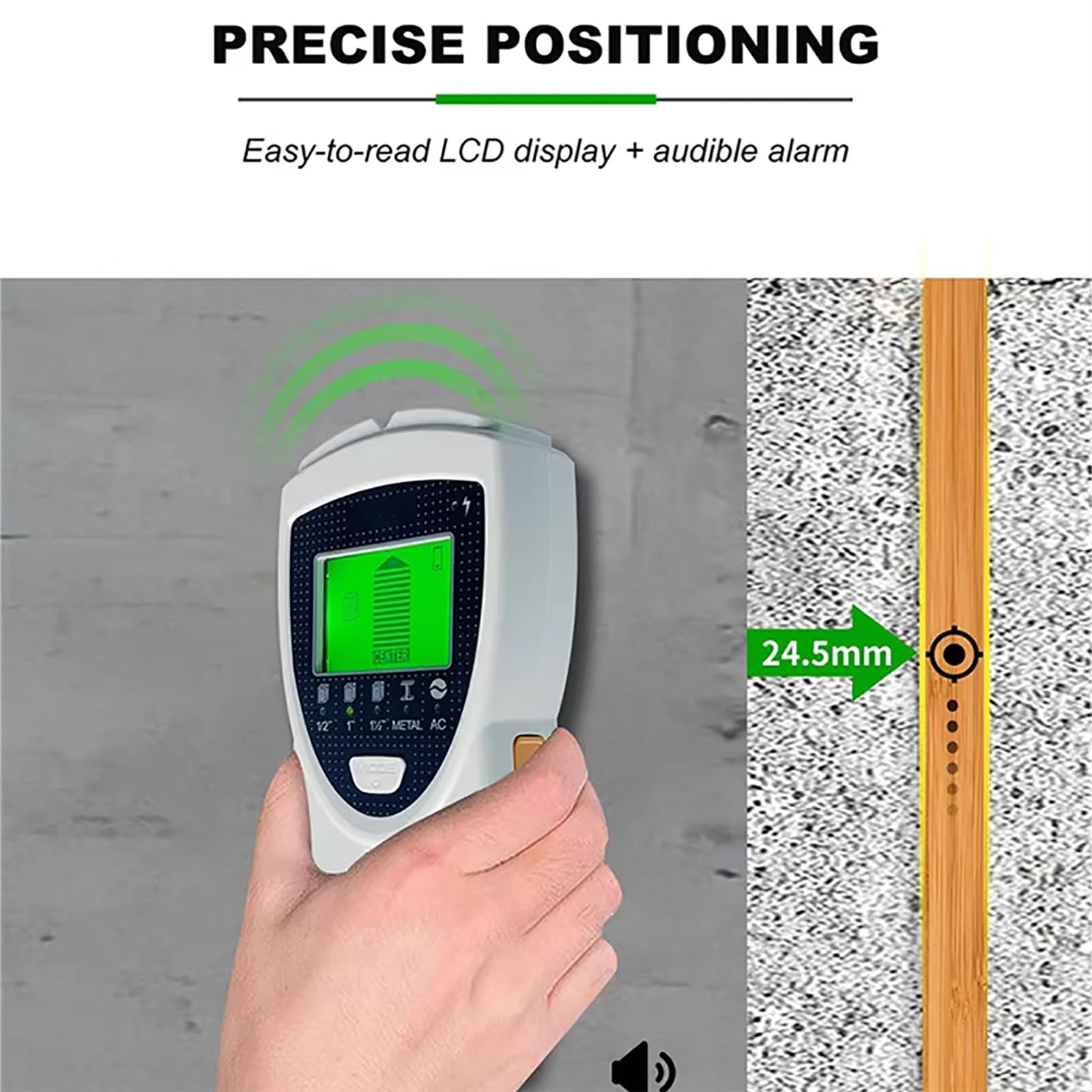 Détecteur Mural De Goujons, Outil De Recherche De Fils, Détecteur De Goujons Et Scanner avec Écran LCD, 5 Modes Et Alertes en Temps Réel, Recherche Centrale pour Le Bois AC Live Wire Metal