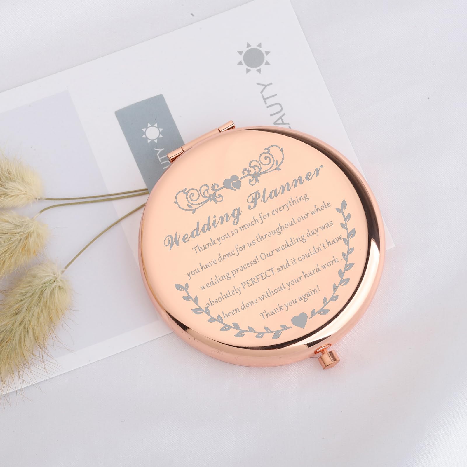 UJIMS Hochzeitsplaner Geschenk Hochzeit Koordinator Make-up Spiegel Veranstaltungsplaner Dankeschön Geschenk von Braut Bräutigam (WeddingCoordinatorMirror)