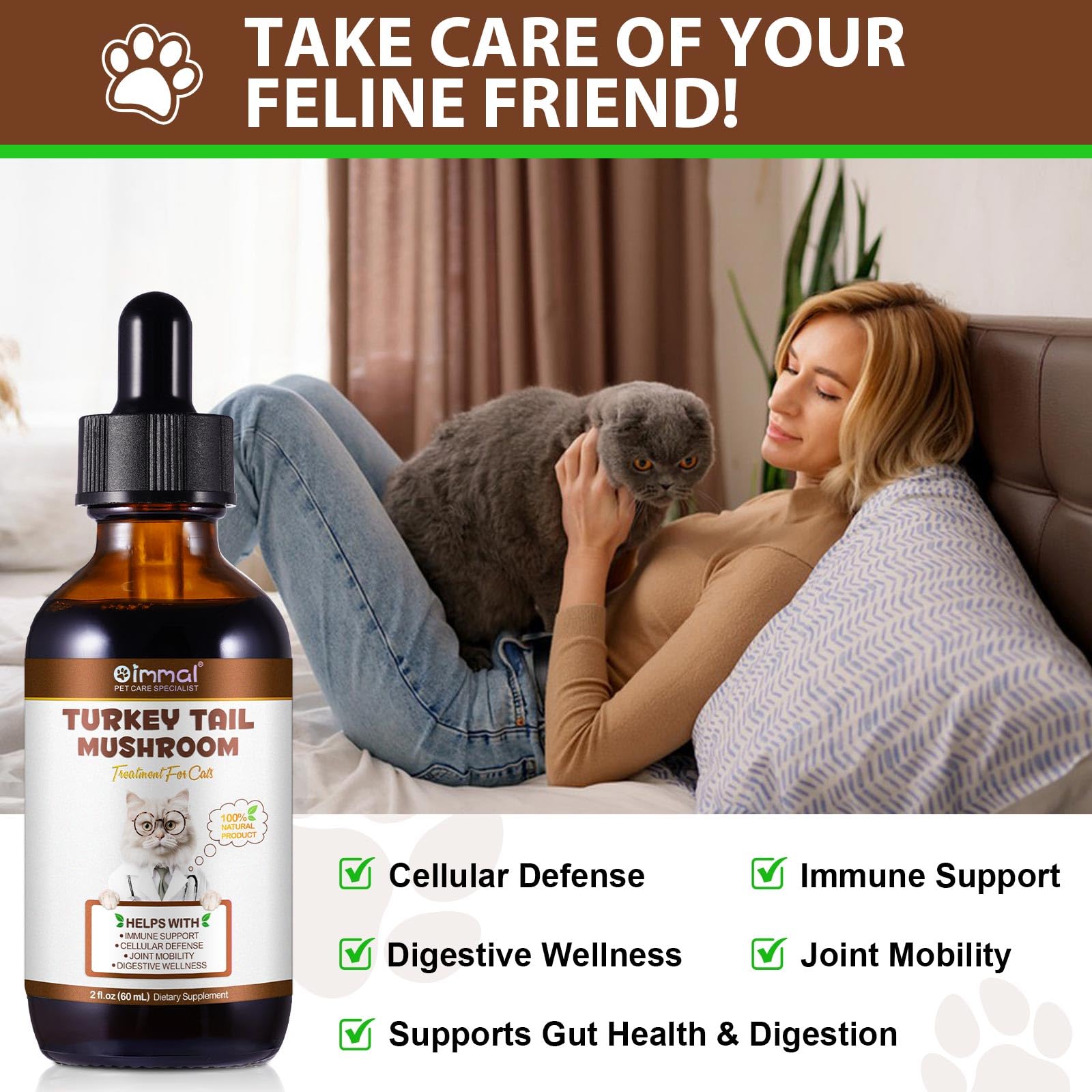 Turkey Tail Mushroom for Cats, Critical Immune Defense Cats - Image 2