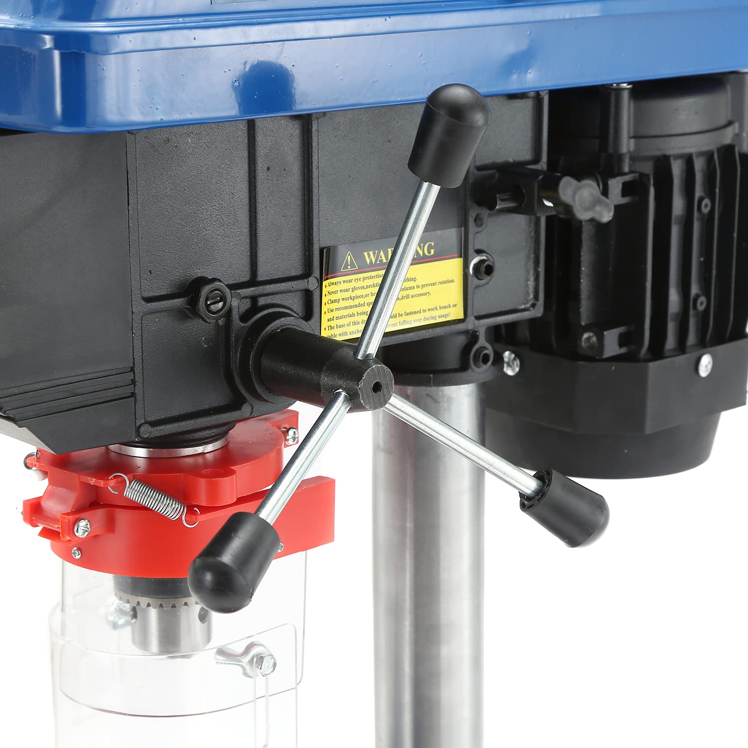 KATSU Trapano a Colonna da Banco con Morsa 375W 5 Velocità 55mm Profondità di Foratura Elettrico Regolabile in Altezza Trapano a Pilastro da Banco Industriale Banco da Lavoro