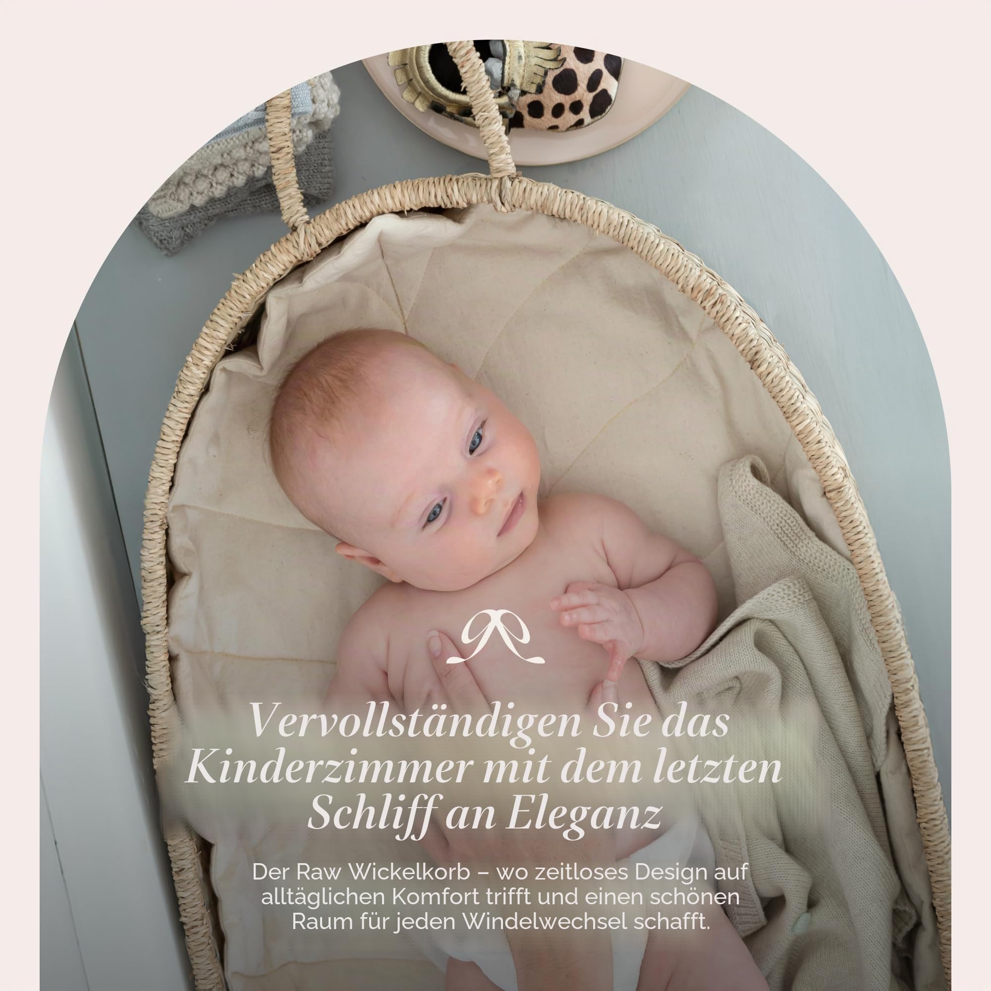 BEBE BASK Baby-Wickeltasche, handgefertigt, Bio-Seegras, luxuriöser Windelkorb, niedlicher Windelkorb für Mädchen, Wickeltasche für Babys, Jungen, Kindergarten
