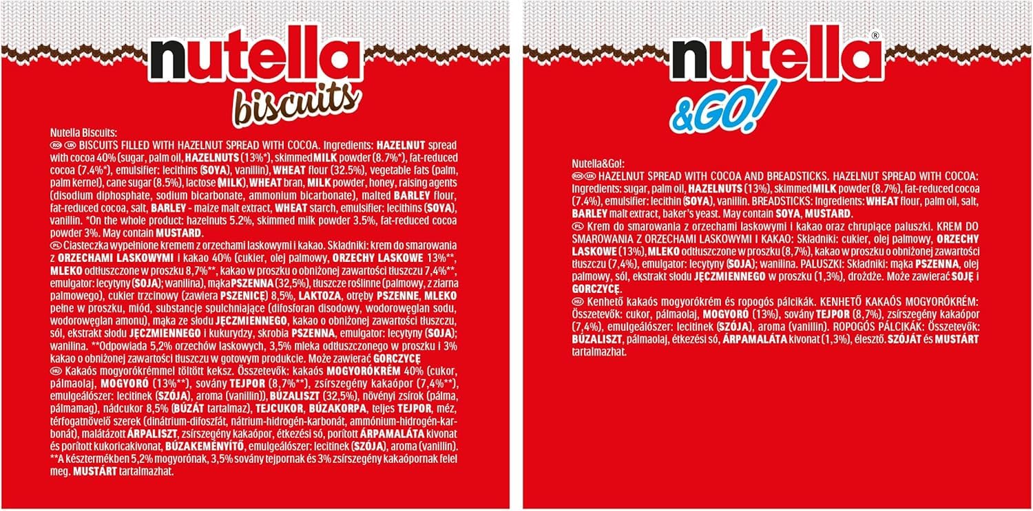 Nutella Calendario de Adviento 528g