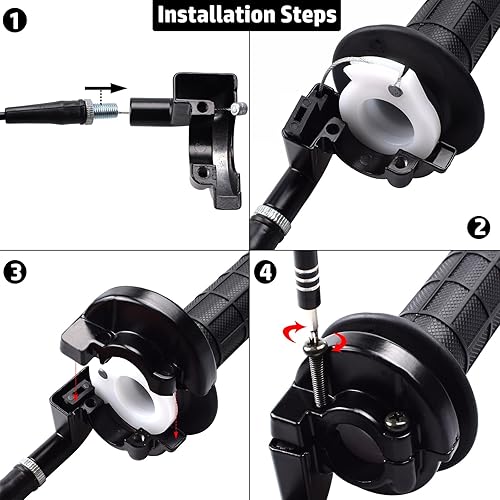 Miniatura 3 de Juego de empuñaduras de acelerador de acelerador giratorio de 7/8 de pulgada y cable de 36 pulgadas para motor de 50 cc, 70 cc, 110 cc, 125 cc, 2