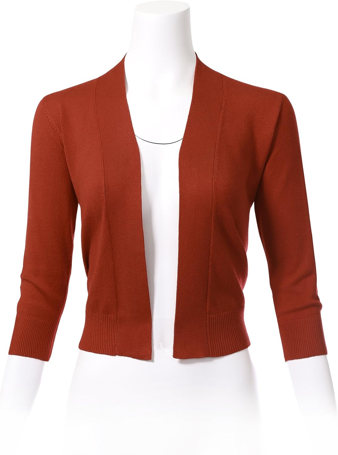 Allsense Women's 3/4 Sleeve Cropped Bolero Shrug Cardigan - Image 4