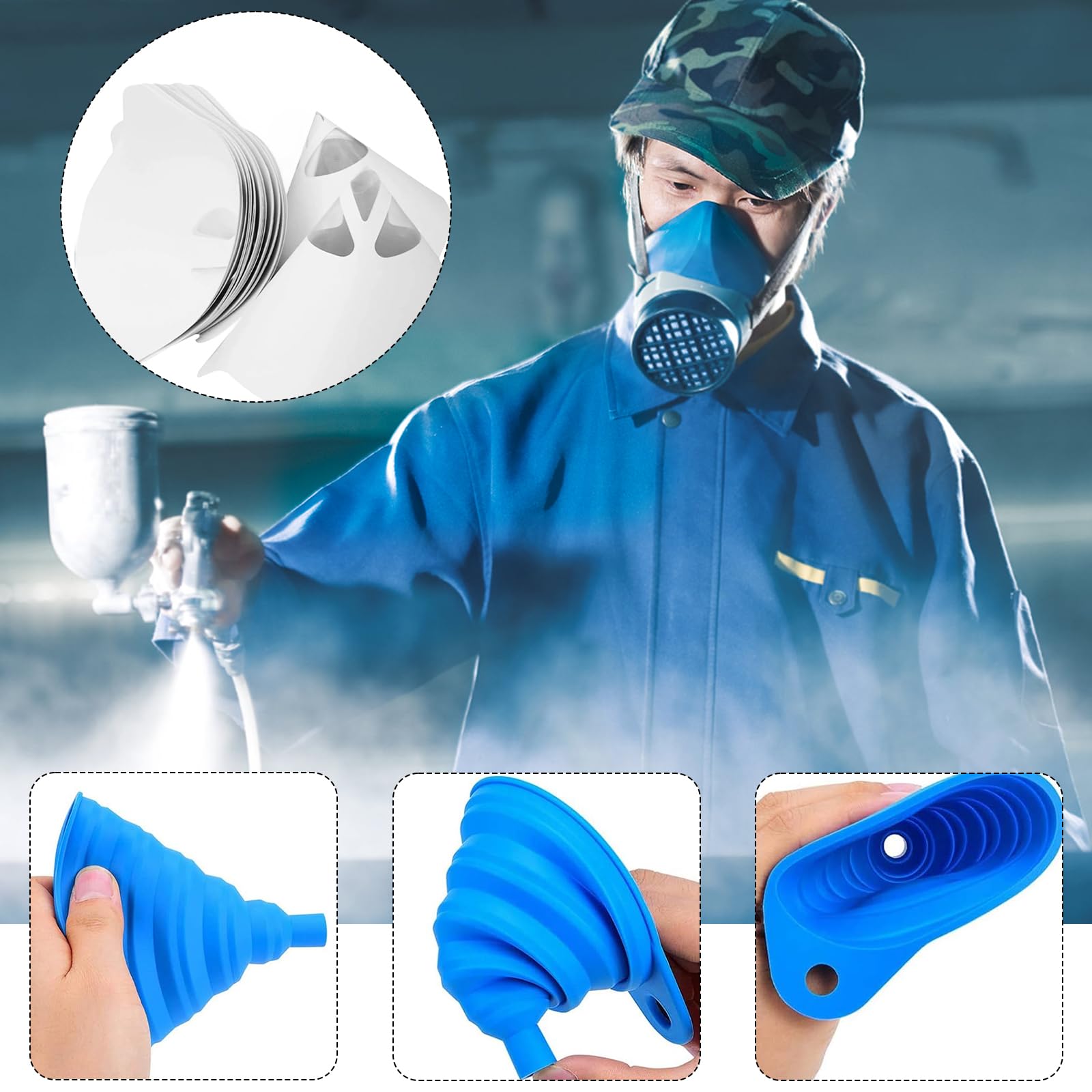 100 Lacksieb - Resin Filter = Papier Lacksiebe - Geeignet FüR Verschiedene SprüH- Und FiltrationsbedüRfnisse, Geeignet FüR Die Filterung Von EssöLen, Frostschutzmittel, öLen, Tees
