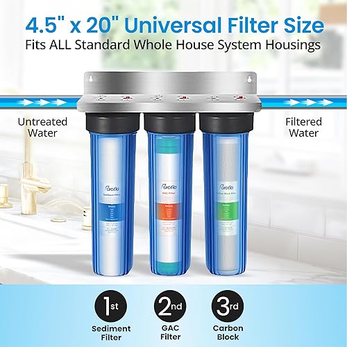 Miniatura 6 de Puroflo Filtro de agua para toda la casa GAC y sistema Ro sin tanque