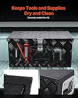 Vista 5 de VEVOR Caja de Herramientas de Aluminio Resistente para Cama de Camión, Caja de Herramientas con Placa Estriada con Mango Lateral y Llaves
