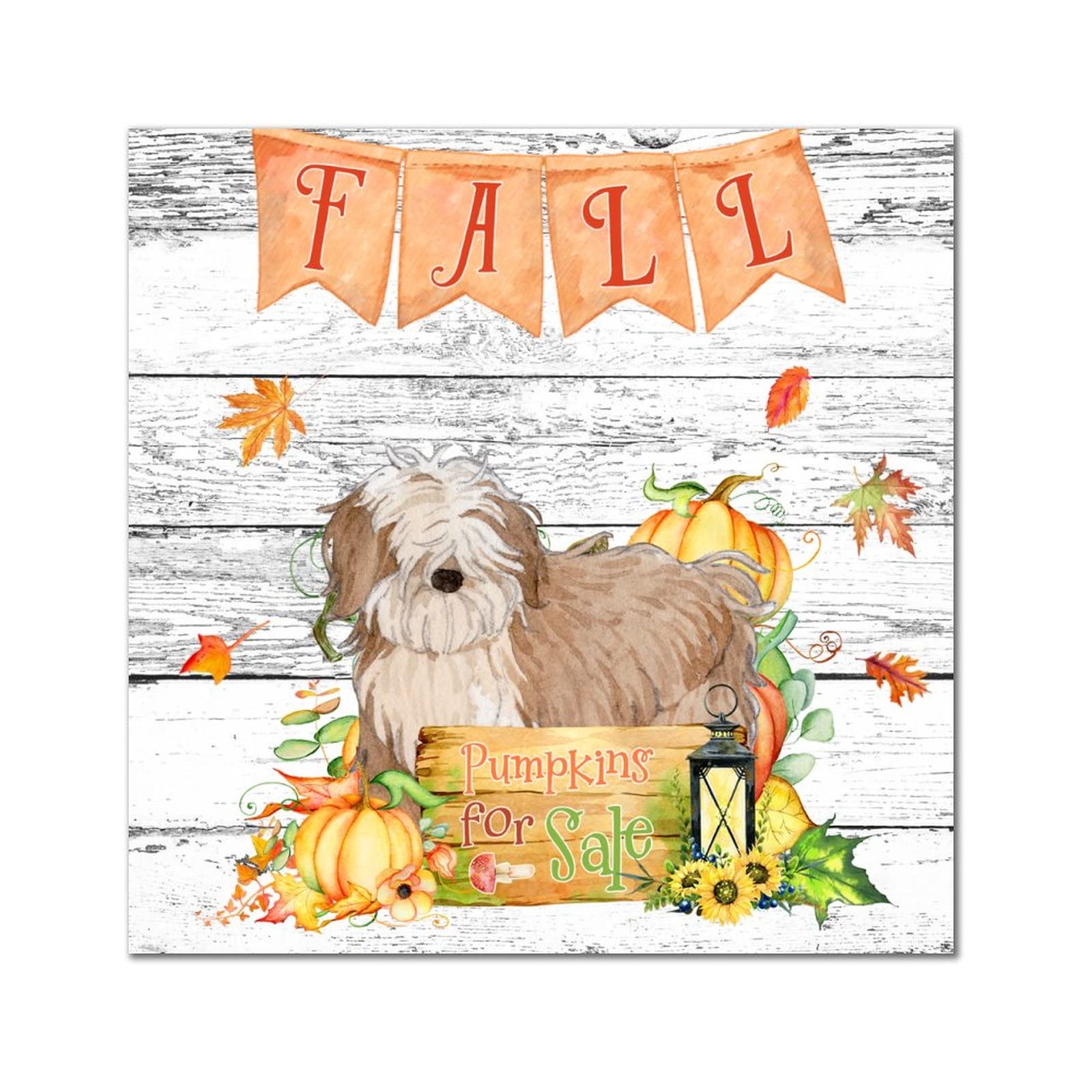 Plaque Fall Pumpkins panneau bois pour habiller un mur vide