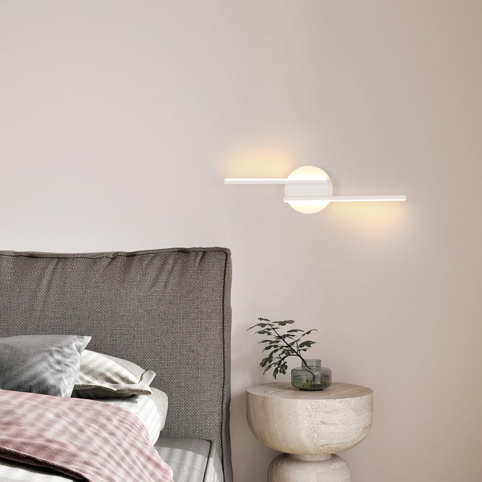Lampa ścienna LED do wnętrz, 16 W, nowoczesna, 3000 K, ciepłe białe światło, lampa ścienna do salonu, sypialni, korytarza, łazienki, 45 cm