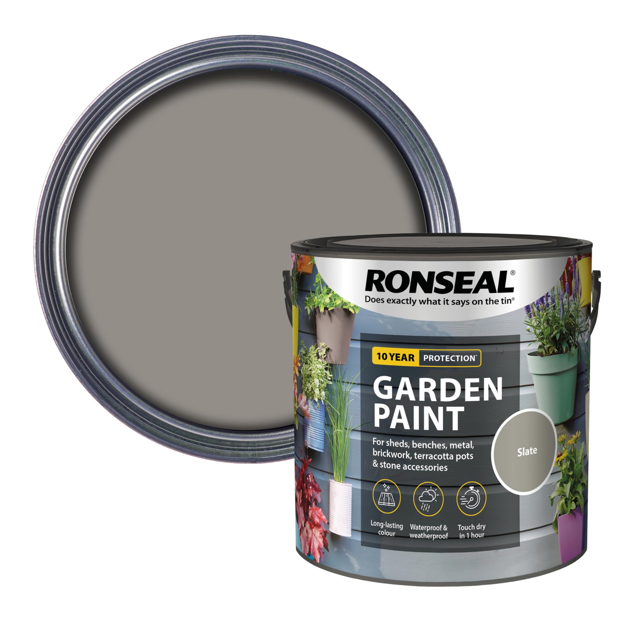 RONSEAL RSLGPSL25L GPSL25L Garden Paint Slate 2.5 Litre