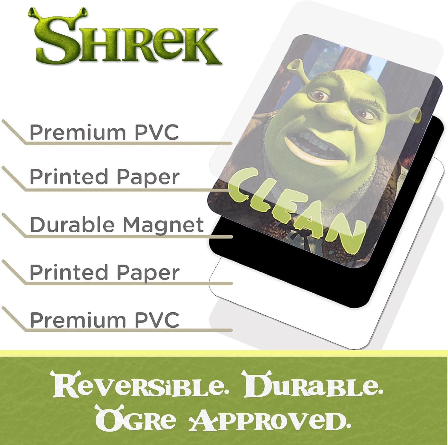 ICUP Shrek Dishwasher Magnet - Double-Sided Clean Dirty Sign, Funny Kitchen Decor for Dishwasher Door, Universal Movie Magnet for Stainless Steel, Apartment Housewarming Gift
