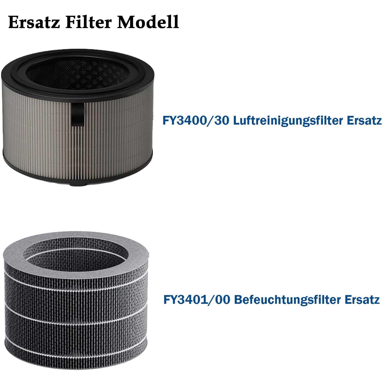 FY3400 FY3401 Kit de filtros de repuesto para Philips Serie 3400 AC3420/10 AC3421/13 2 en 1 - Filtro HEPA de repuesto y filtro humidificador - Filtro de repuesto FY3400/30