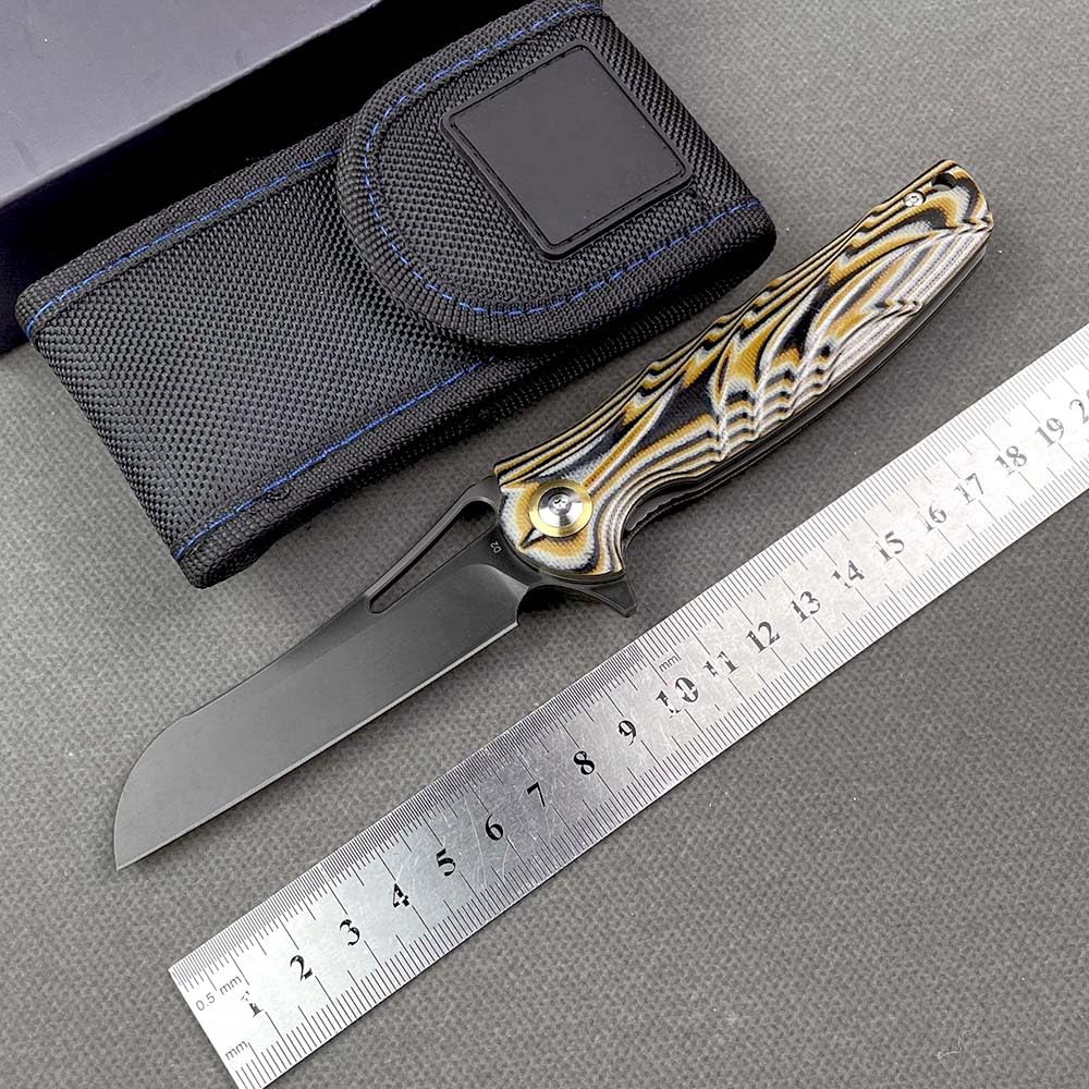 Klappmesser 7.9" Scharf Robust Taschenmesser aus D2 edelstahl, ‌G10, Outdoor Edc Messer Survival Jagdmesser, tragbare camping messer, Faltbar tanto neck knife, flipper einhandmesser mit clip Scheide