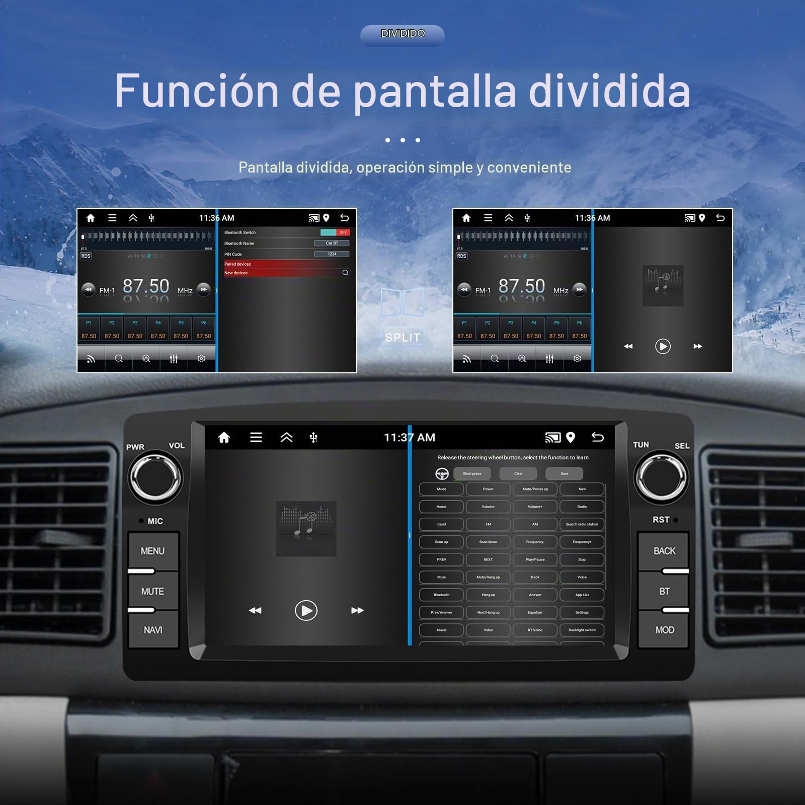 7" Pantalla Radio Coche para Toyota Corolla E120 2000-2006 2+64G | Android 13 Inalámbrico Carplay Android Auto, 7" IPS Pantalla táctil Radio con Bluetooth/WiFi/GPS/Cámara de Seguridad/FM/RDS