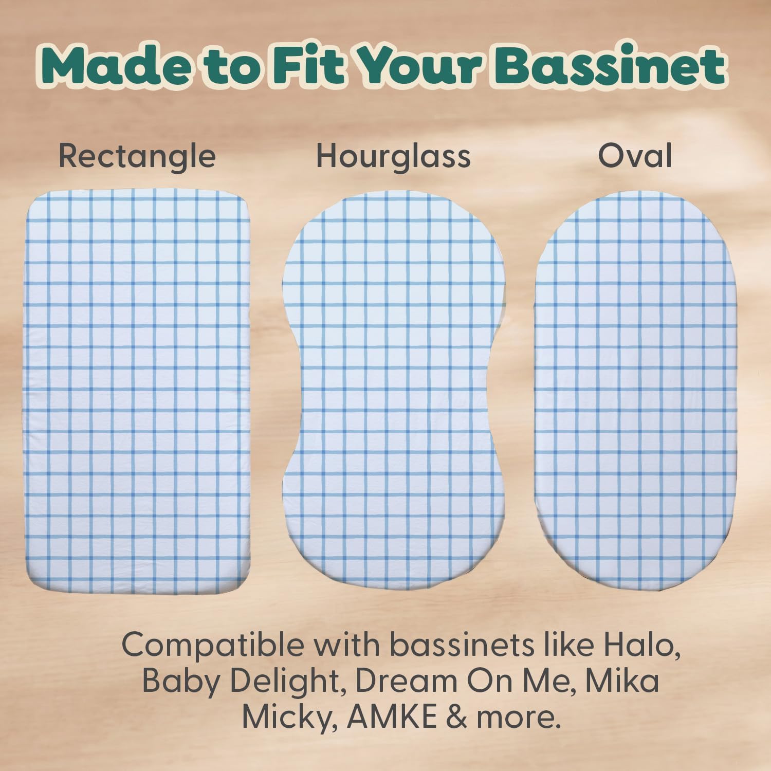 Organic Cotton Bassinet Sheets Boy - 2pk Fitted Baby Bed Sheets, Blue image 3