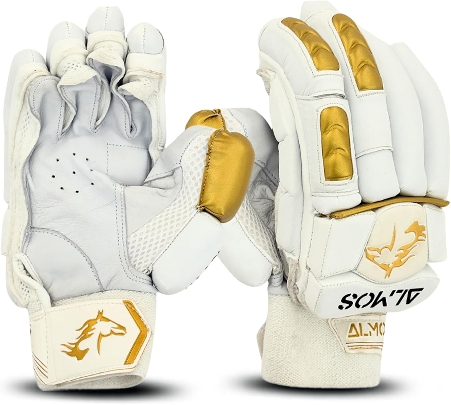 Almos Sports Premium Cricket Batting Gloves for Batsman | Stylish Design, Comfortable Grip, Breathable mesh for Ventilation, Adult Size, PVC Thumb Patch | MKT PRO, ZAK PRO, SHAH X, HAADI Style |