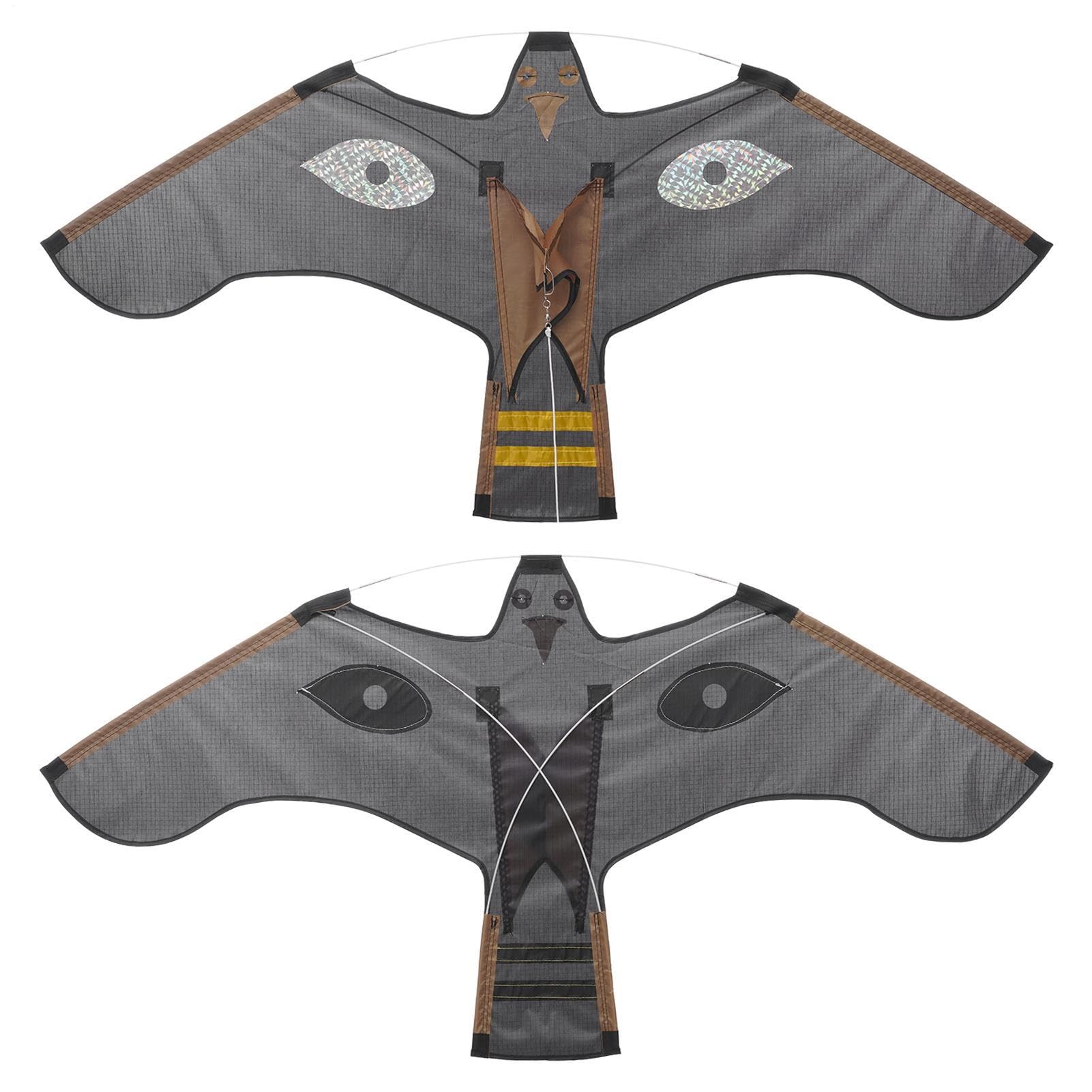 Bird Scarer Flying Kite - Hawk Kite Bird Scarer With Reflective Eyes, Birds Control Telescopic BirdScarer For Gardens, Hawk Flying Kites Birds RepellerKite Farm Protector For Backyard Lawn Farm Field