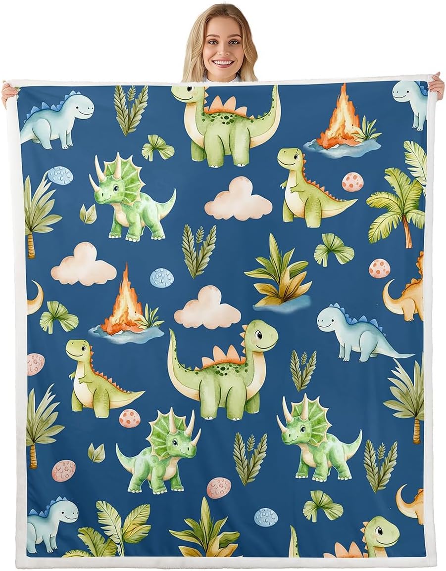 Cute Dragon Fleece Blanket,Blue Dragon Wings Lovely Wildlife White Bed Blanket for Kids Teens,Kawaii Animal Sky Clouds Fantasy Cartoon Flannel Blanket for Room Decor,Queen 90"x90"