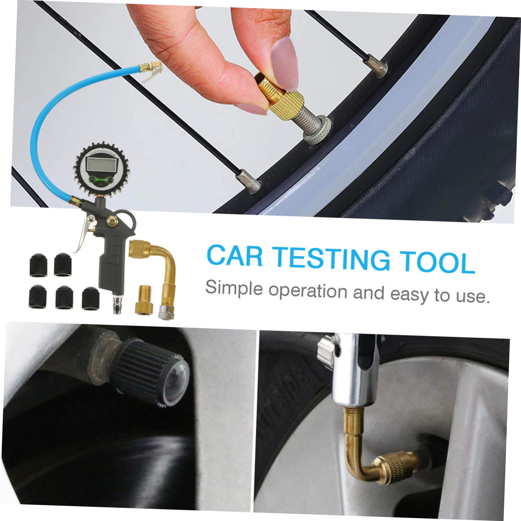 Manomètre de Pression Numérique pour Pneus de Voiture Testeur Pratique Air pour Pneus Accessoires Automobiles