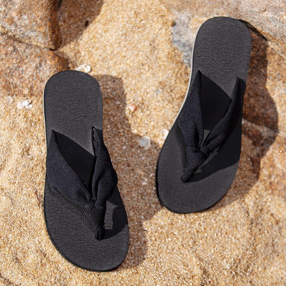 Women's Flip Flops with Arch Support Yoga Mat Comfortable Summer Beach Walking Thong Cushion Sandals Slip On Indoor Outdoor