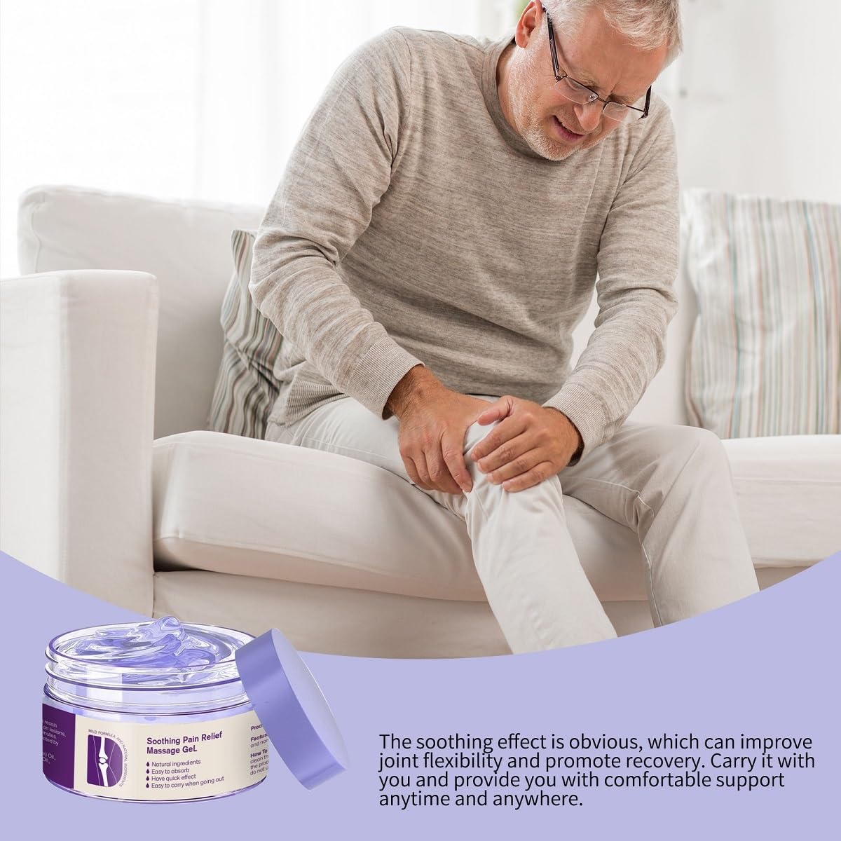2 Pcs Joint Soothing Massage Gel, Joint Activities Throughout Release Muscle Relief Purple Care Gel. - Image 4