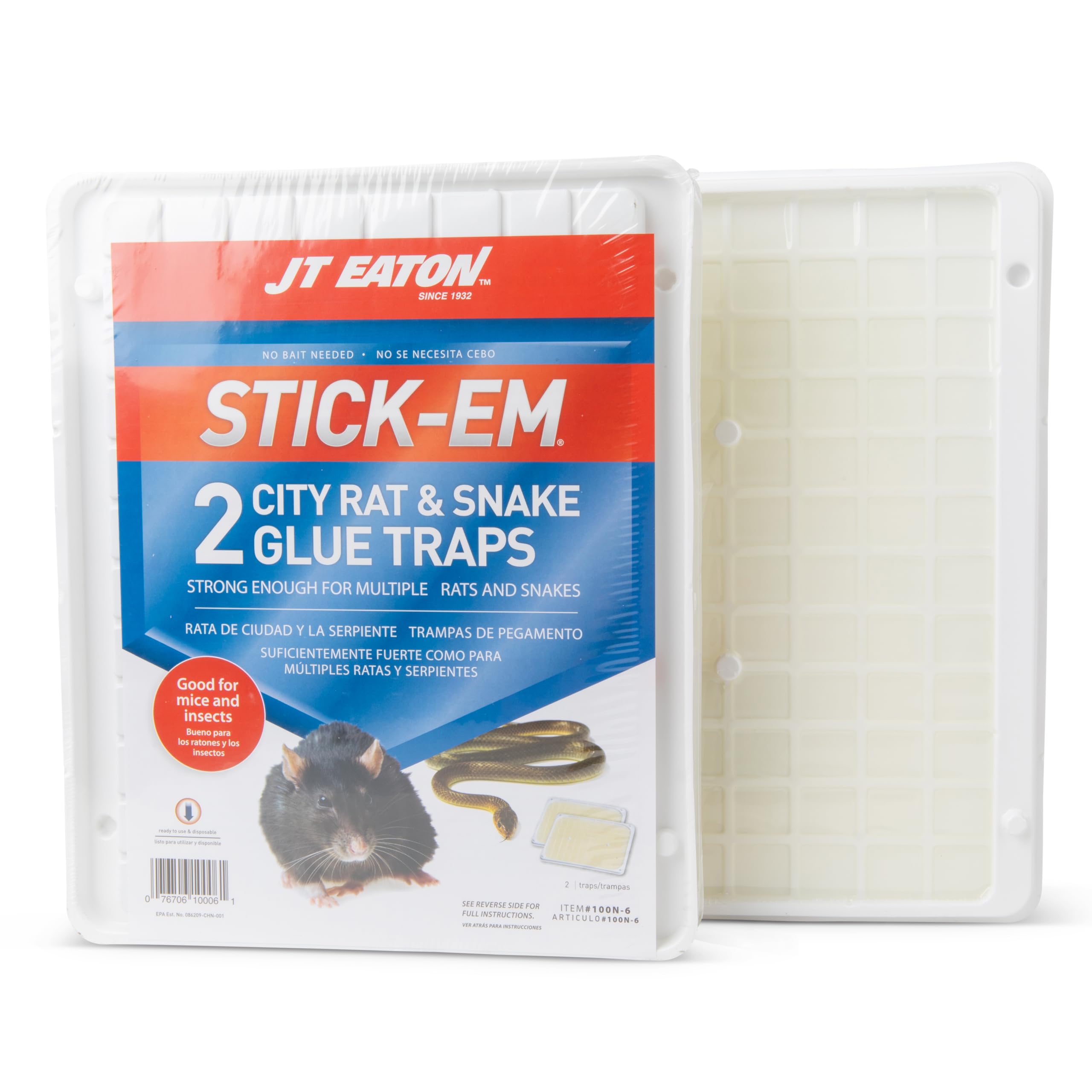 Stick-Em City Rat and Snake Glue Traps – Extra Large, Professional-Strength Rodent & Reptile Control – Non-Toxic, Ready-to-Use, Indoor & Outdoor Use