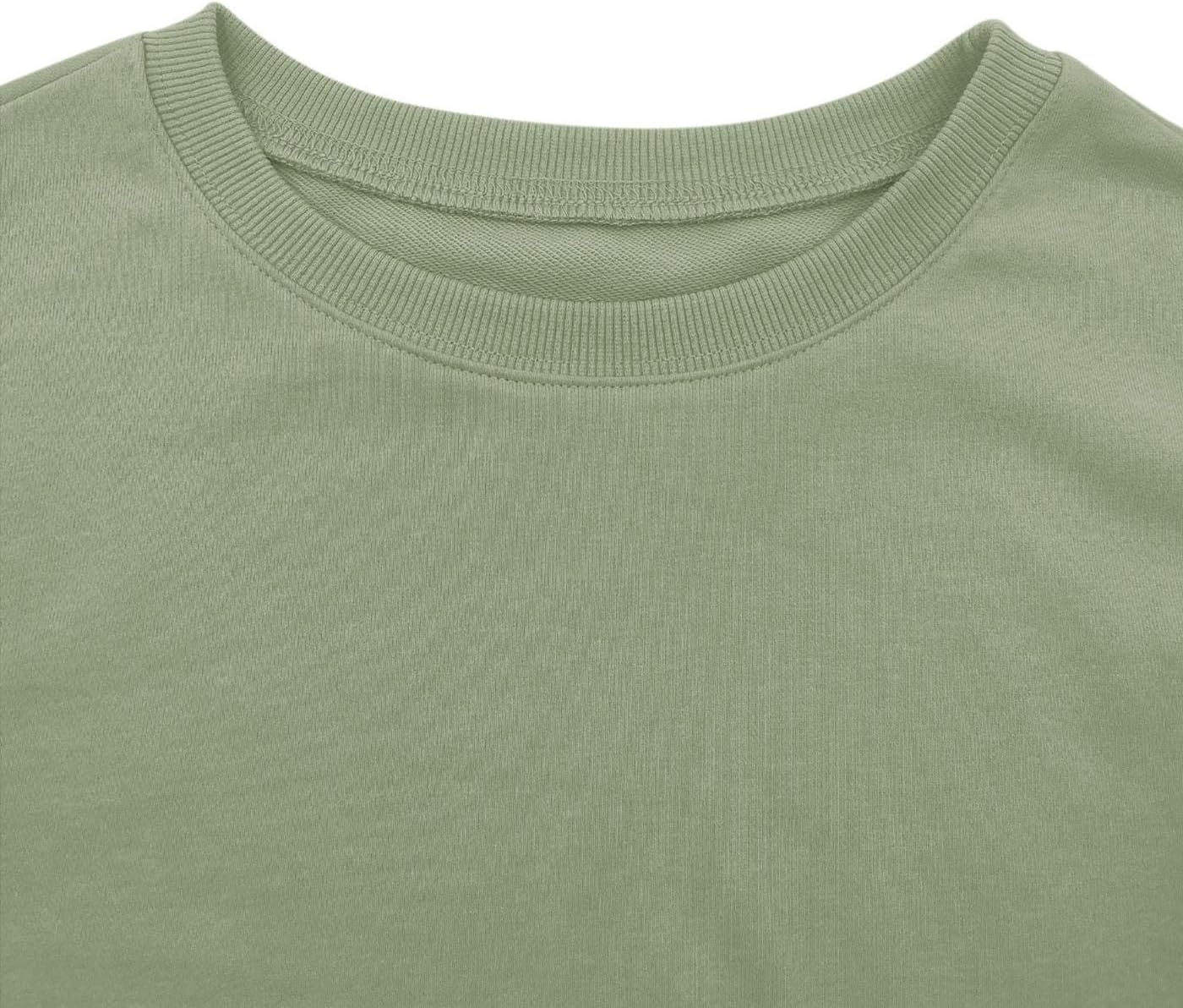 PRETTODAY Women's Casual Crew Neck Sweatshirt Long Sleeve Ruched Solid Loose Fitting Pullover Tops - Image 4