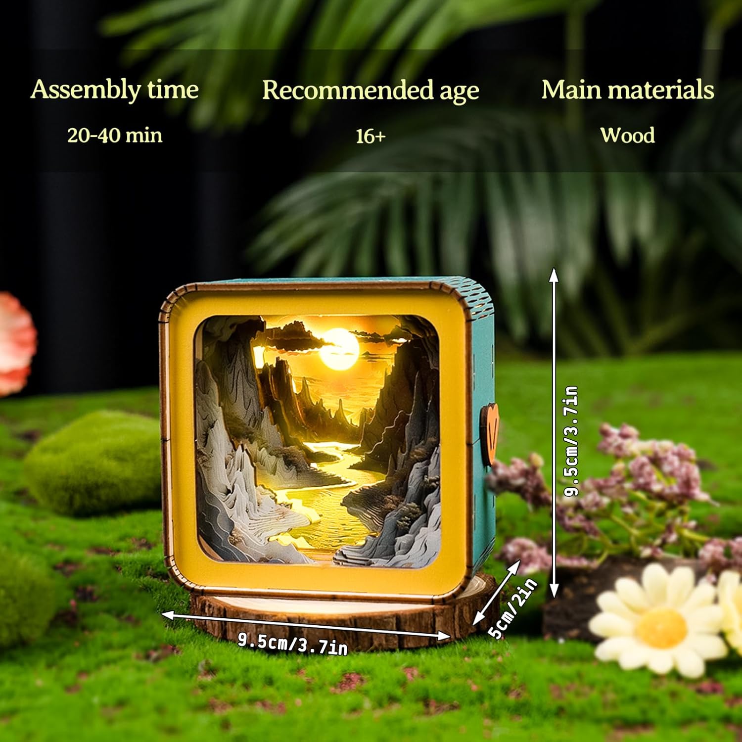 3D Puzzle Nightlight-Wooden 3D Puzzle Gifts-3D Wood Puzzles Sunlit Rivers Storybook Nightlight Home Décor for Adults,Unique Gifts for Mom,Dad,Sister,Wife