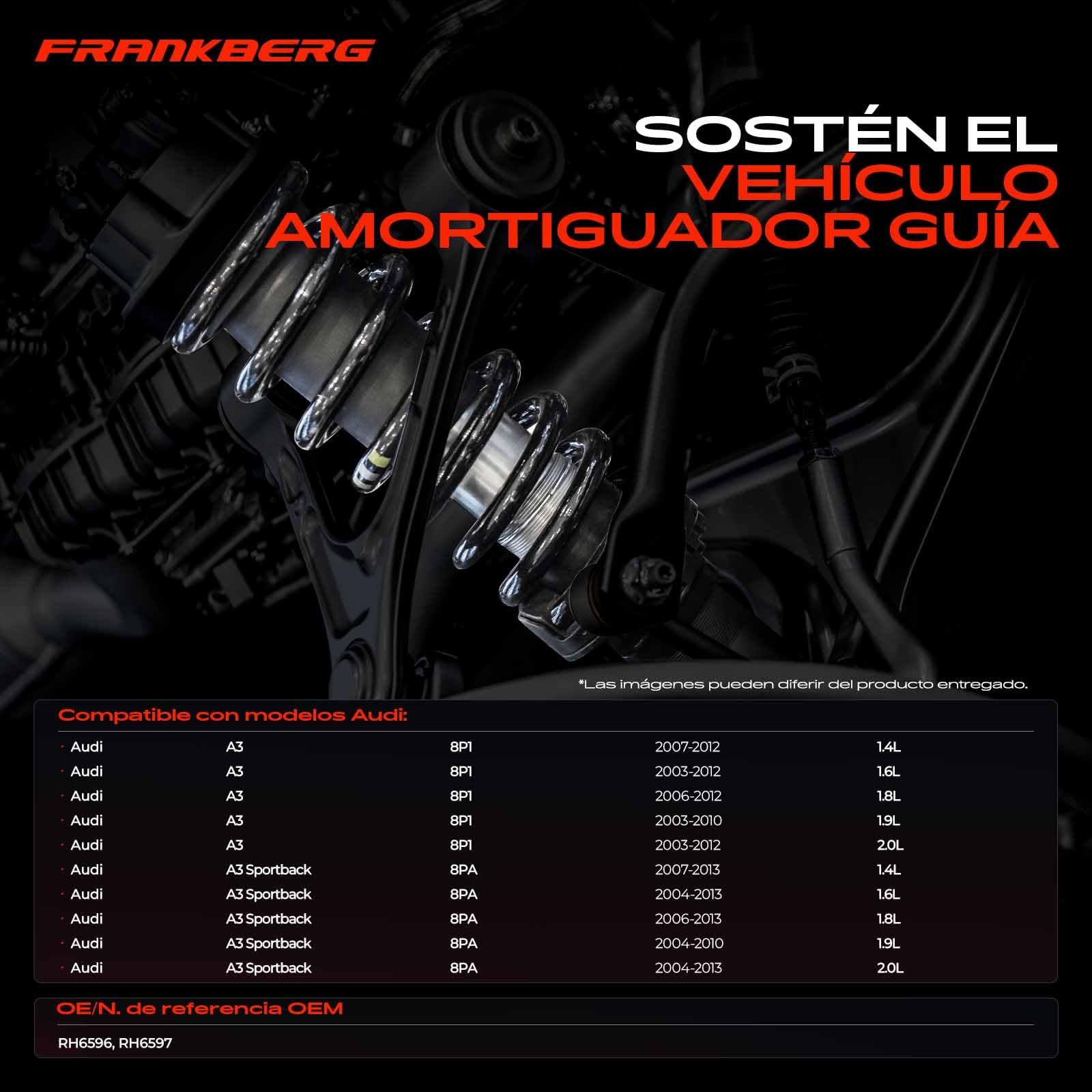 Frankberg 2 muelles de suspensión para eje trasero RH6597 | Compatible con: A3 8P1, A3 Sportback 8PA