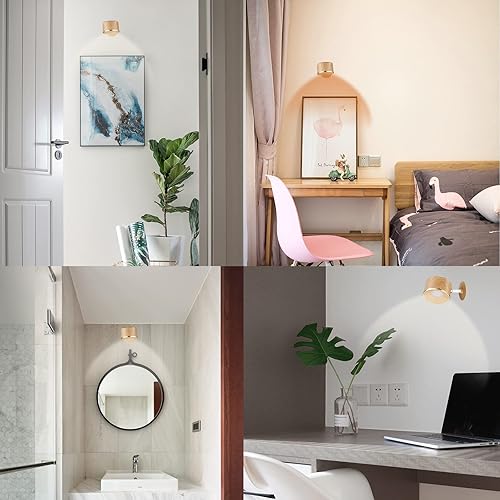 Miniatura 6 de MIOBLUE Aplique de pared LED con control remoto, rotación de 360 grados RGB magnética para pintura de imágenes para salas de estar, dormitorios,