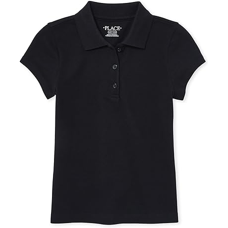 Girls' Black Uniform Piqué Polo - Experience Comfort and Style for School
