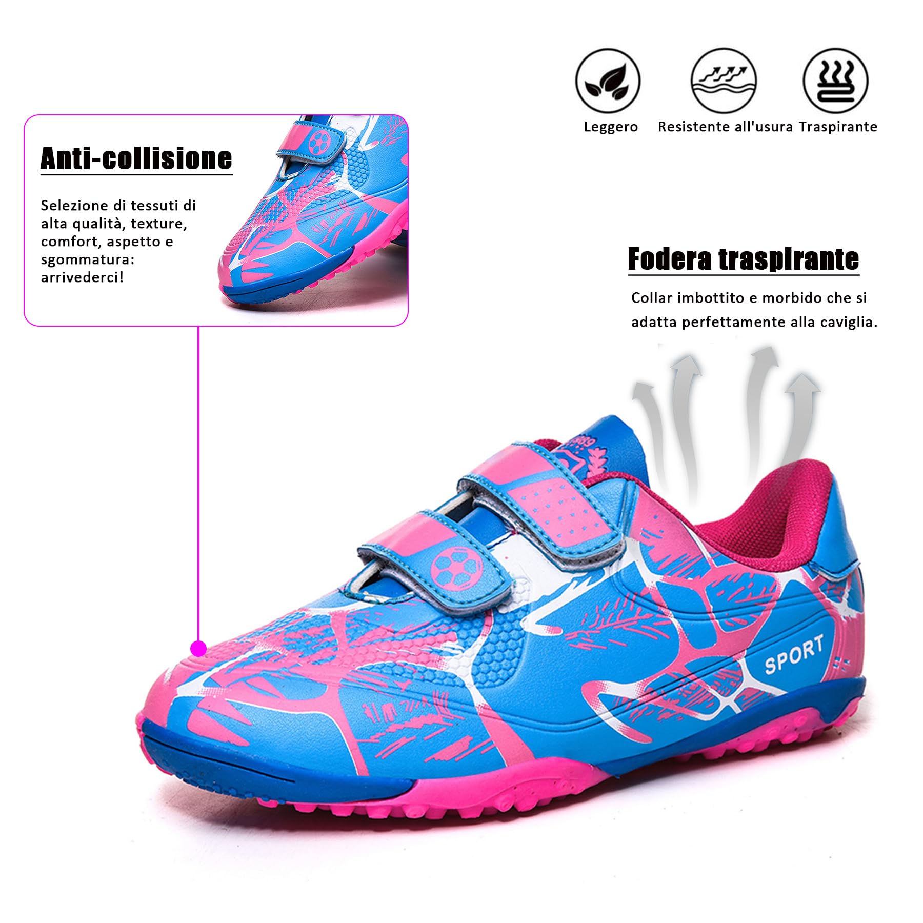 BAODLE Scarpe da Calcio Ragazzi FG/AG Professionale All'aperto Calcio da Scarpe Ragazzo TF Allenamento Bambini Teenage Spike